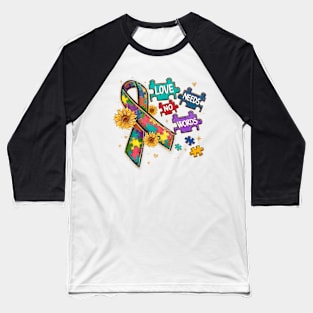 Puzzle Ribbon Autism Awareness Gift for Birthday, Mother's Day, Thanksgiving, Christmas Baseball T-Shirt